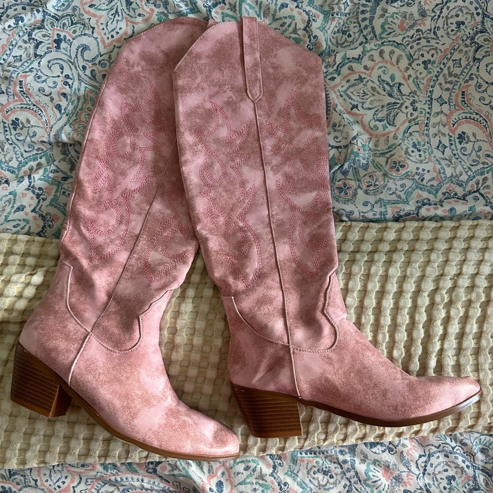 Pink Western-Style Women's Boots